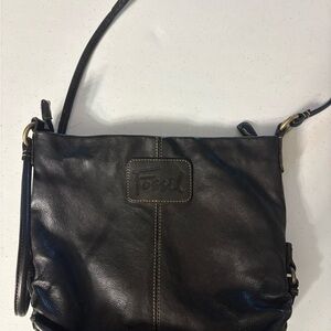 Fossil Women's Black Leather Crossbody Bag